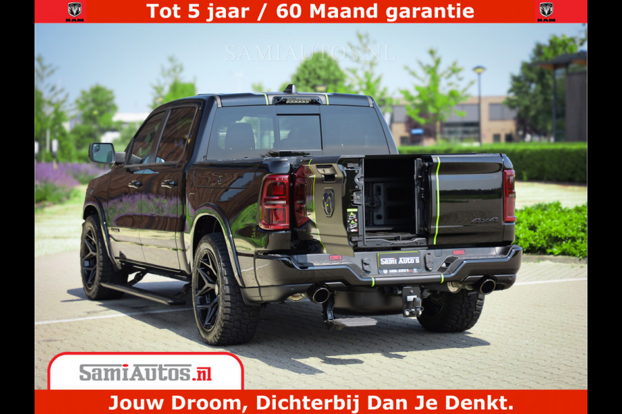 Dodge Ram 1500 Limited Night High Output 540HP 706Nm | Massage + Full Option | De Meest Luxe en Volle Pick-Up in zijn Klasse | Comfortabele Dubbele Cabine met Royale 5 Zitplaatsen | BPM vrij | Nu Leverbaar uit Voorraad | Voorraad Nr 2300 - 7689