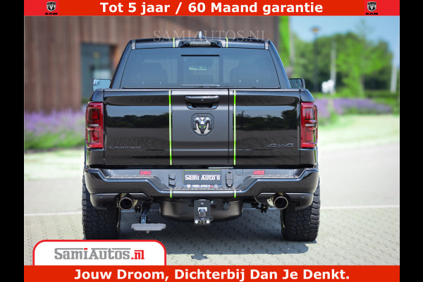 Dodge Ram 1500 Limited Night High Output 540HP 706Nm | Massage + Full Option | De Meest Luxe en Volle Pick-Up in zijn Klasse | Comfortabele Dubbele Cabine met Royale 5 Zitplaatsen | BPM vrij | Nu Leverbaar uit Voorraad | Voorraad Nr 2300 - 7689