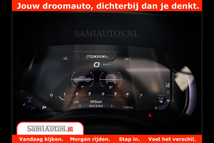Dodge Ram 1500 REBEL TRX STYLE | BODY LIFT | RAM BAR | 4X4 | LPG | HUD HEADUP | DIGI CLUSTER | 360CAM | ADAPTIVE CRUISE | RAM BAR ROLLCOVER | Comfortabele Dubbele Cabine met Royale 5 Zitplaatsen |