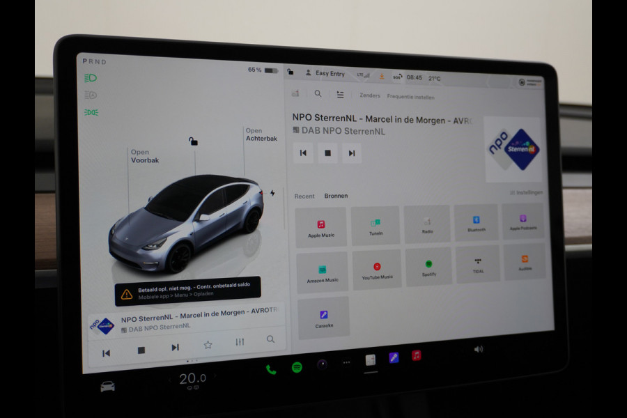 Tesla Model Y Performance 534pk 0-100 3,8 sec. AWD 78,1kWh Warmtepomp 21"Lmv FSD-Comp.3 AutoPilot Carbon-Spoiler Elekr.Achterklep AMD Ryzen-pr 3x Camera Navi Led ACC DAB Keyless en Interieur Pre-Heat/Cooling via App One-Pedal-Drive Rode Remklauwen Garantie op Accu 14-02-2032 max. 192.000km max. 250Kw laadvermogen 1.600KG Trekvermogen!