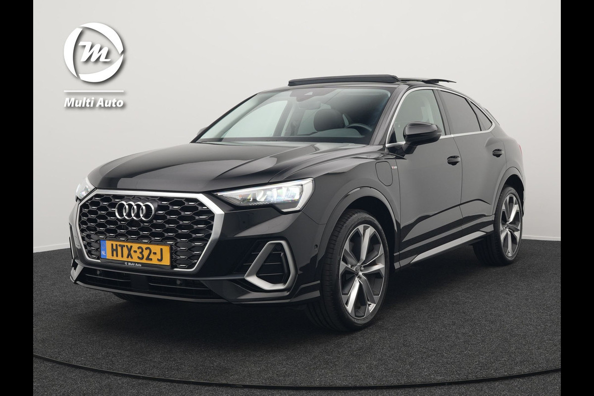 Audi Q3 Sportback 45 TFSI e S Line Plug In Hybrid 245pk PHEV | Trekhaak af Fabriek | Panodak | Adaptive Cruise | 20"L.M | Apple Carplay | Virtual | Sportstoelen Verwarmd | Camera | Navi | Audi Q3 Sportback 45 TFSI e S Line Plug In Hybrid 245pk PHEV | Trekhaak af Fabriek | Panodak | Adaptive Cruise | 20"L.M | Apple Carplay | Virtual | Sportstoelen Verwarmd | Camera | Navi |