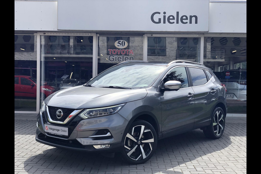 Nissan QASHQAI 1.2 DIG-T Tekna+ | Eerste eigenaar, Trekhaak, Bose, 360 Camera, Leer, Stoelverwarming, LED, Panoramadak, Navigatie