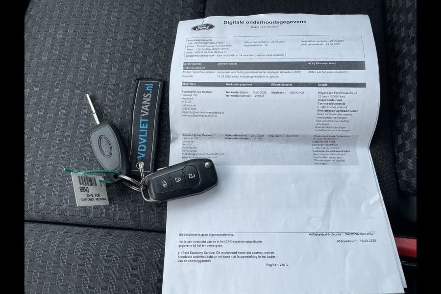 Ford Transit Connect 1.5 E6 120pk Automaat Limited 3-zits BPM Vrij! Lease €296 p/m, Airco Climatronic, Parkeersensoren, Navigatie + Camera, Led koplampen, Trekhaak.