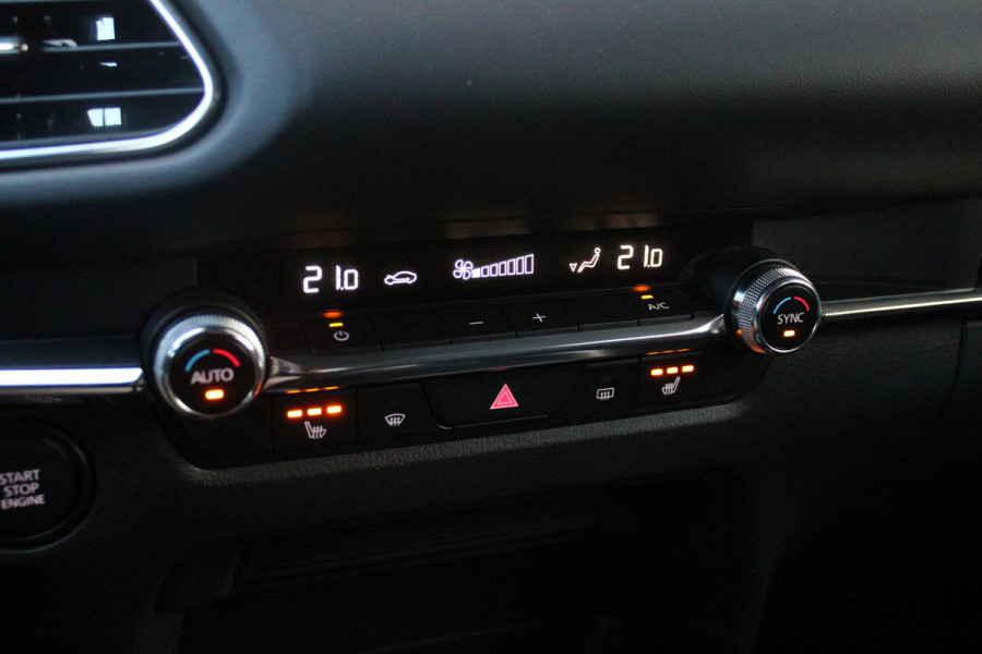 Mazda CX-30 2.0 e-SkyActiv-X MILD Hybrid 187PK HOMURA | DRAADLOOS APPLE CARPLAY/ANDROID AUTO | FULL LED KOPLAMPEN | DAB+ RADIO | CLIMATE CONTROL | STOEL VERWARMING | ADAPTIVE CRUISE CONTROL | LICHTMETALEN VELGEN BLACK | ALL SEASON BANDEN | DODEHOEK DETECTIE | ELEKTRISCHE ACHTERKLEP | STOEL VERWARMING |
