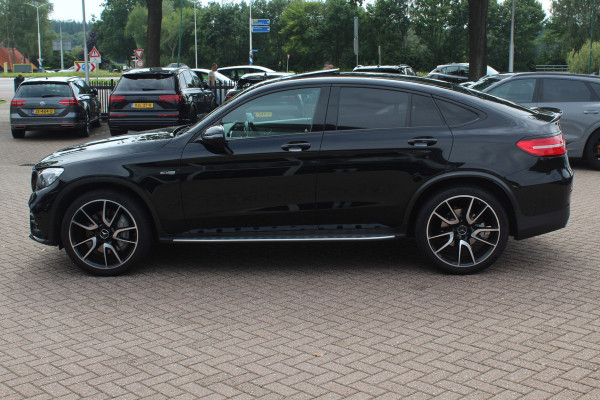 Mercedes-Benz GLC Coupé AMG 43 4MATIC / Schuifdak / 360Camera / Head-up / Burmester / Carbon intr. / 21'' / Memory seats / Keyless / Treeplanken / LED / Dodehoek / DAB / Stoelverwarming / ACC