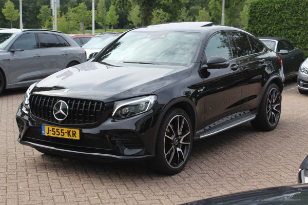 Mercedes-Benz GLC Coupé AMG 43 4MATIC / Schuifdak / 360Camera / Head-up / Burmester / Carbon intr. / 21'' / Memory seats / Keyless / Treeplanken / LED / Dodehoek / DAB / Stoelverwarming / ACC