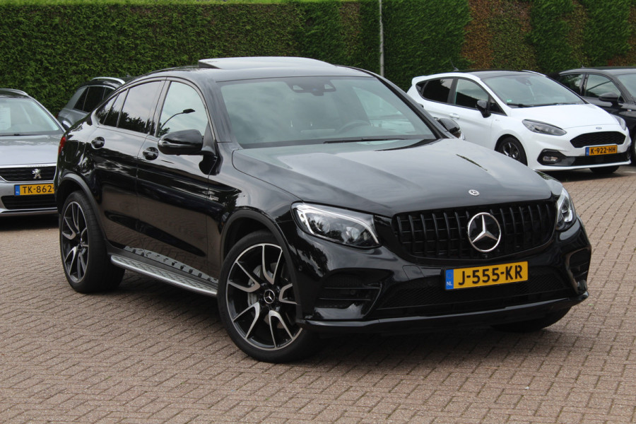 Mercedes-Benz GLC Coupé AMG 43 4MATIC / Schuifdak / 360Camera / Head-up / Burmester / Carbon intr. / 21'' / Memory seats / Keyless / Treeplanken / LED / Dodehoek / DAB / Stoelverwarming / ACC