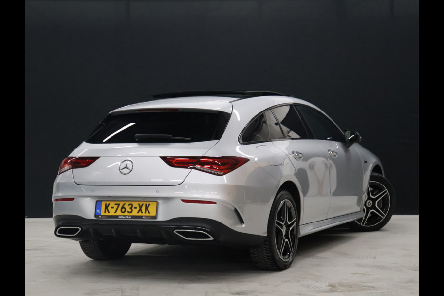 Mercedes-Benz CLA-Klasse Shooting Brake 250 e Business Solution AMG Limited [SCHUIFKANTELDAK, MEMORY SEATS, CAMERA, PDC V+A, CRUISE CONTROL, SFEERVERLICHTING, STOELVERWARMING, BLUETOOTH, NAVIGATIE, AIRCO, AMG PAKKET, NIEUWSTAAT]