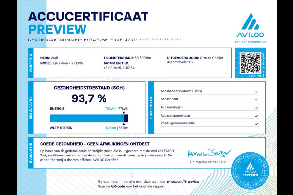 Audi Q4 e-tron 40 Launch edition S Competition 77 kWh / SoH 93.7% / Full option! / Panoramadak / Camera / RS Stoelen / Head-up / 21'' / B&O / Matrix LED / Dodehoek / Keyless / Navigatie / Stoelverwarming / DAB / ACC