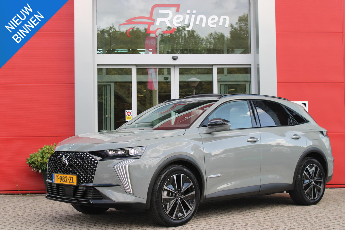 DS 7 E-Tense 300PK 4x4 ESPRIT DE VOYAGE | PANORAMISCH SCHUIF/KANTEL DAK | VOORRUITRAND/STUUR VERWARMING | VOLLEDIG LEDEREN BEKLEDING | LICHTMETALEN VELGEN 19" | ELEKTRISCH BEDIENBARE ACHTERKLEP | NIGHT VISION | DODEHOEK DETECTIE | ELEKTRISCH BEDIENBARE VOORSTOELEN MET MASSAGE FUNCTIE | ADAPTIVE CRUISE CONTROL | 360° CAMERA | KEYLESS ENTRY/START | FULL OPTION! | STOEL VENTILATIE | FOCAL AUDIO SYSTEM | SFEER VERLICHTING | DRAADLOZE APPLE CARPLAY/ANDROID AUTO | NAVIGATIE | PARKEERSENSOREN VOOR EN ACHTER |