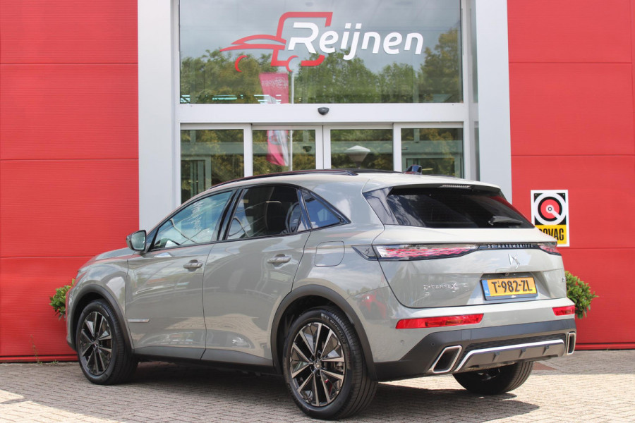 DS 7 E-Tense 300PK 4x4 ESPRIT DE VOYAGE | PANORAMISCH SCHUIF/KANTEL DAK | VOORRUITRAND/STUUR VERWARMING | VOLLEDIG LEDEREN BEKLEDING | LICHTMETALEN VELGEN 19" | ELEKTRISCH BEDIENBARE ACHTERKLEP | NIGHT VISION | DODEHOEK DETECTIE | ELEKTRISCH BEDIENBARE VOORSTOELEN MET MASSAGE FUNCTIE | ADAPTIVE CRUISE CONTROL | 360° CAMERA | KEYLESS ENTRY/START | FULL OPTION! | STOEL VENTILATIE | FOCAL AUDIO SYSTEM | SFEER VERLICHTING | DRAADLOZE APPLE CARPLAY/ANDROID AUTO | NAVIGATIE | PARKEERSENSOREN VOOR EN ACHTER |