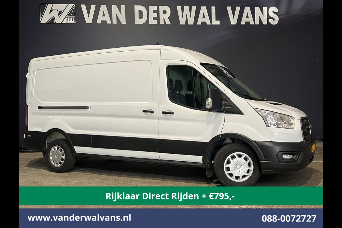 Ford Transit 2.0 TDCI 131pk L3H2 Euro6 *Rijklaar Direct Rijden* Airco | Camera | Navigatie | Apple Carplay | Android Auto Cruisecontrol, Parkeersensoren, Elektrisch verstelbare bestuurdersstoel, Verwarmde voorruit, Stoelverwarming, Bijrijdersbank