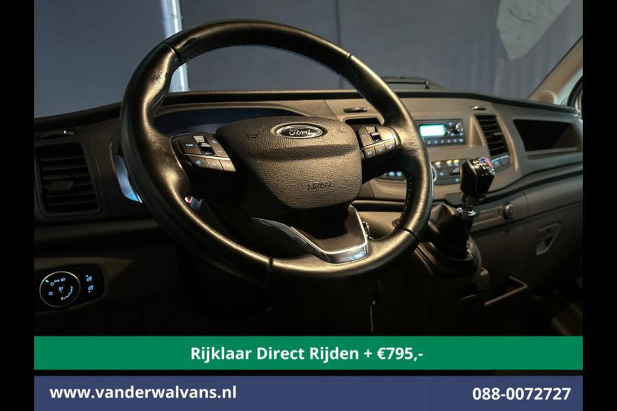 Ford Transit 2.0 TDCI 130pk L3H2 Dubbele cabine Euro6 *Rijklaar Direct Rijden* Airco | 6-Zits | 2500kg Trekhaak | LED | Cruisecontrol Parkeersensoren, verwarmde voorruit