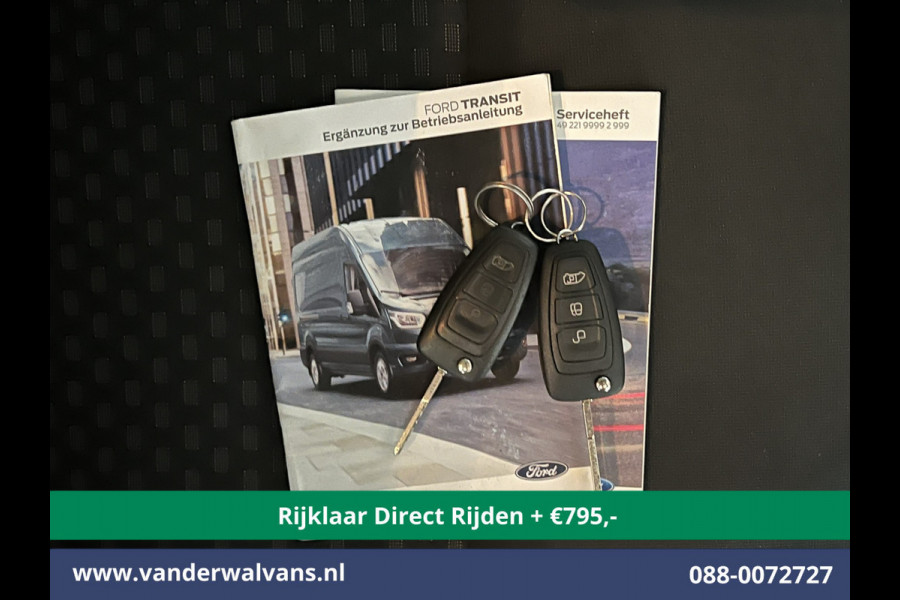 Ford Transit 2.0 TDCI 130pk L3H2 Dubbele cabine Euro6 *Rijklaar Direct Rijden* Airco | 6-Zits | 2500kg Trekhaak | LED | Cruisecontrol Parkeersensoren, verwarmde voorruit