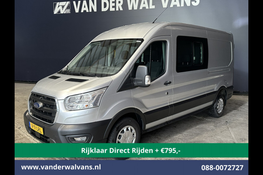 Ford Transit 2.0 TDCI 131pk L3H2 Dubbele Cabine Euro6 * Rijklaar Direct Rijden* Airco | 6-Zits | LED | 2500kg Trekhaak | Cruisecontrol Verwarmde voorruit, Parkeersensoren