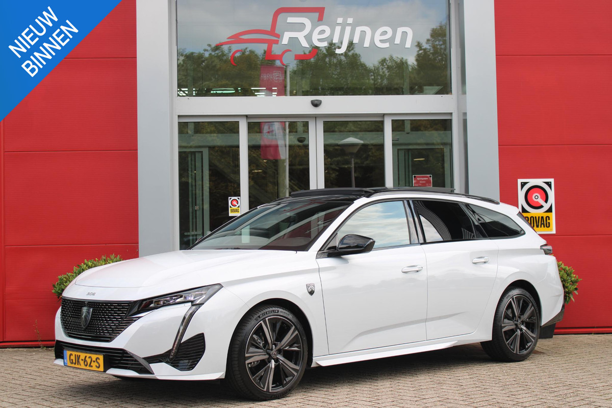 Peugeot 308 SW 1.2 Hybrid 145PK e-DCS6 GT | PANORAMISCH SCHUIF/KANTEL DAK | FOCAL AUDIO SYSTEM | DRAADLOZE APPLE CARPLAY/ANDROID AUTO | DRAADLOZE TELEFOONLADER | 360° CAMERA | ELEKTRISCH BEDIENBARE ACHTERKLEP | FULL LED KOPLAMPEN | NAVIGATIE | LICHTMETALEN VELGEN 18" "BLACK" | DODEHOEK DETECTIE | ADAPTIVE CRUISE CONTROL | KEYLESS ENTRY/START |