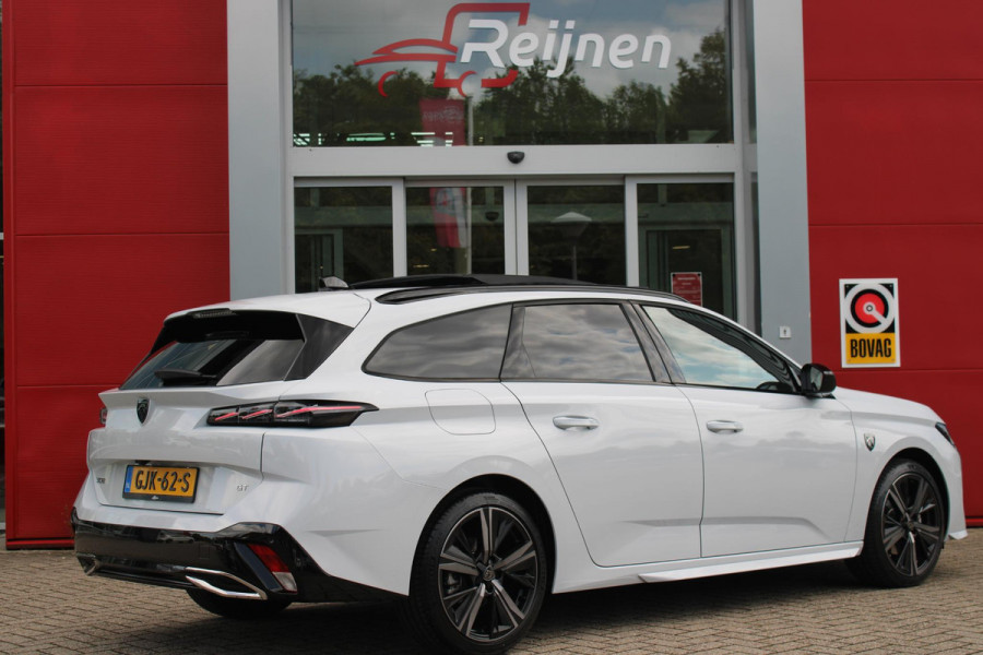 Peugeot 308 SW 1.2 Hybrid 145PK e-DCS6 GT | PANORAMISCH SCHUIF/KANTEL DAK | FOCAL AUDIO SYSTEM | DRAADLOZE APPLE CARPLAY/ANDROID AUTO | DRAADLOZE TELEFOONLADER | 360° CAMERA | ELEKTRISCH BEDIENBARE ACHTERKLEP | FULL LED KOPLAMPEN | NAVIGATIE | LICHTMETALEN VELGEN 18" "BLACK" | DODEHOEK DETECTIE | ADAPTIVE CRUISE CONTROL | KEYLESS ENTRY/START |