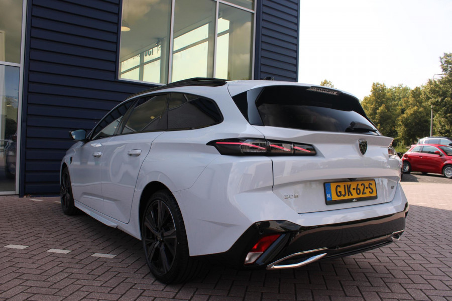 Peugeot 308 SW 1.2 Hybrid 145PK e-DCS6 GT | PANORAMISCH SCHUIF/KANTEL DAK | FOCAL AUDIO SYSTEM | DRAADLOZE APPLE CARPLAY/ANDROID AUTO | DRAADLOZE TELEFOONLADER | 360° CAMERA | ELEKTRISCH BEDIENBARE ACHTERKLEP | FULL LED KOPLAMPEN | NAVIGATIE | LICHTMETALEN VELGEN 18" "BLACK" | DODEHOEK DETECTIE | ADAPTIVE CRUISE CONTROL | KEYLESS ENTRY/START |