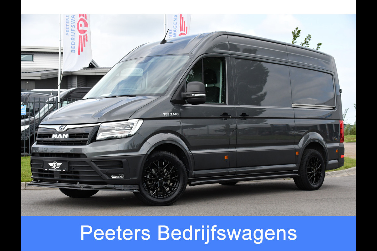 MAN TGE 3.140 35 2.0 L3H3 PB Edition Full Options, Adaptieve Cruise, Carplay, Camera, LED, 2 x Schuifdeur, Clima, Trekhaak, Automaat, Uniek!