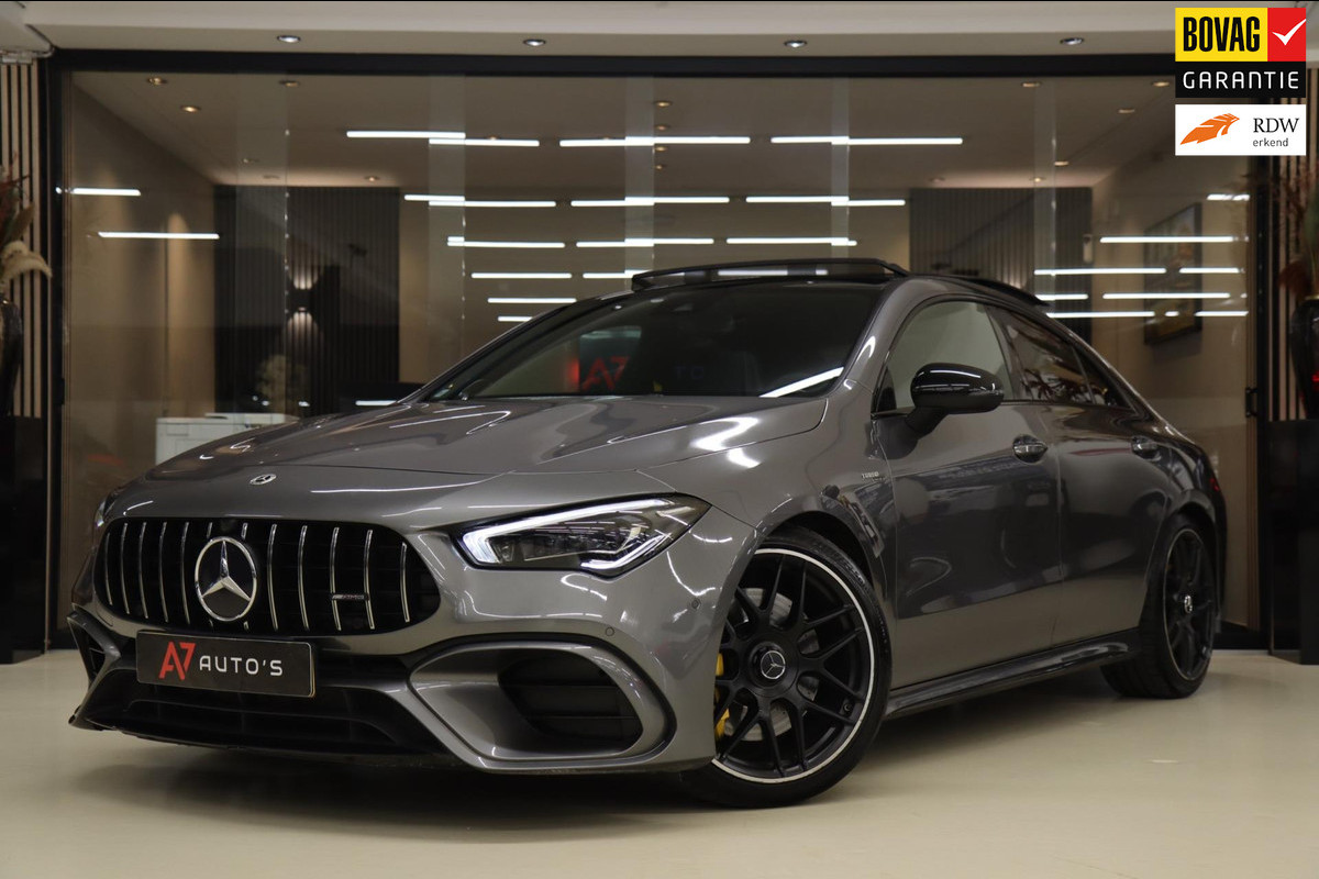 Mercedes-Benz CLA-Klasse AMG 45 / PANO/MEMORY/H&K/SFEER/CAM/LEER/BOMVOLL Mercedes-Benz CLA-Klasse AMG 45 / PANO/MEMORY/H&K/SFEER/CAM/LEER/BOMVOLL