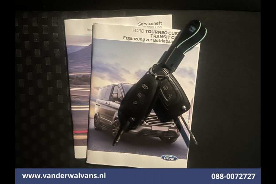 Ford Transit Custom 2.0 TDCI L2H1 Euro6 # Airco | Camera | Apple Carplay | LED | Cruisecontrol 2800kg trekvermogen, Android Auto, Parkeersensoren, Verwarmde voorruit, Bijrijdersbank