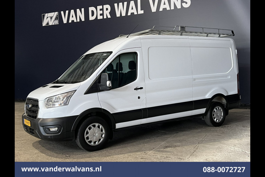 Ford Transit 2.0 TDCI 131pk L3H2 Euro6 # Airco | 2800kg Trekhaak | Imperiaal | LED | Trap | Cruisecontrol Parkeersensoren, Bijrijdersbank