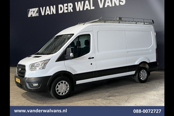 Ford Transit 2.0 TDCI 131pk L3H2 Euro6 # Airco | 2800kg Trekhaak | Imperiaal | LED | Trap | Cruisecontrol Parkeersensoren, Bijrijdersbank