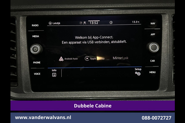 Volkswagen Crafter 2.0 TDI 140 pk Pick up Open laadbak Dubbele Cabine Euro6 Airco | 7-Zits | Navigatie | 2800kg Trekhaak Apple Carplay, Android Auto, Cruisecontrol, Chauffeursstoel