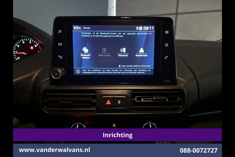 Peugeot Partner 1.5 BlueHDI 102pk L1H1 inrichting Euro6 Airco | Apple Carplay | Cruisecontrol Parkeersensoren, Android auto, zijdeur