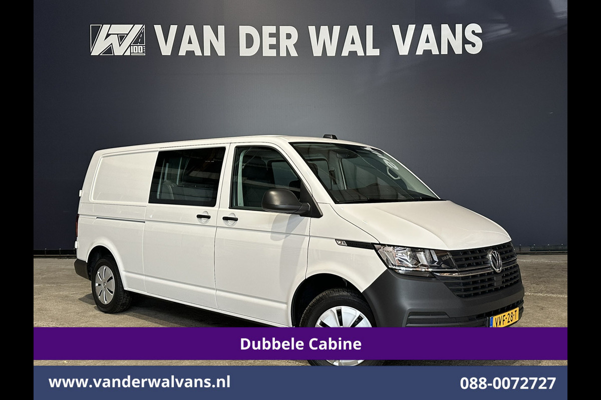 Volkswagen Transporter 2.0 TDI L2H1 Dubbele Cabine Euro6 Airco | 5-Zits | Navigatie | Trekhaak | Apple Carplay Android Auto, Cruisecontrol, Parkeersensoren