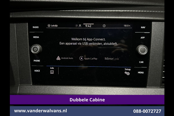 Volkswagen Transporter 2.0 TDI L2H1 Dubbele Cabine Euro6 Airco | 5-Zits | Navigatie | Trekhaak | Apple Carplay Android Auto, Cruisecontrol, Parkeersensoren