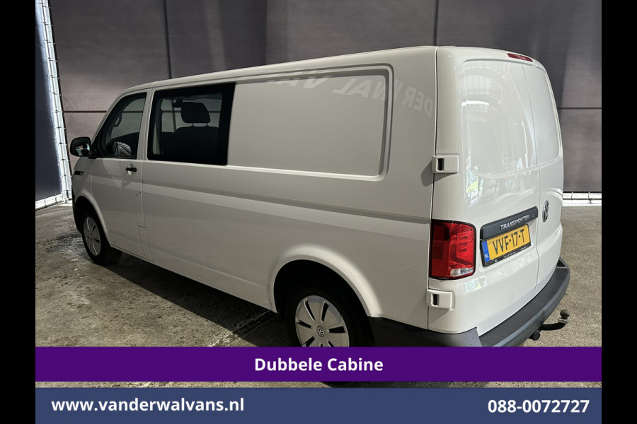 Volkswagen Transporter 2.0 TDI L2H1 Dubbele Cabine Euro6 Airco | 5-Zits | Navigatie | Trekhaak | Apple Carplay Android Auto, Cruisecontrol, Parkeersensoren