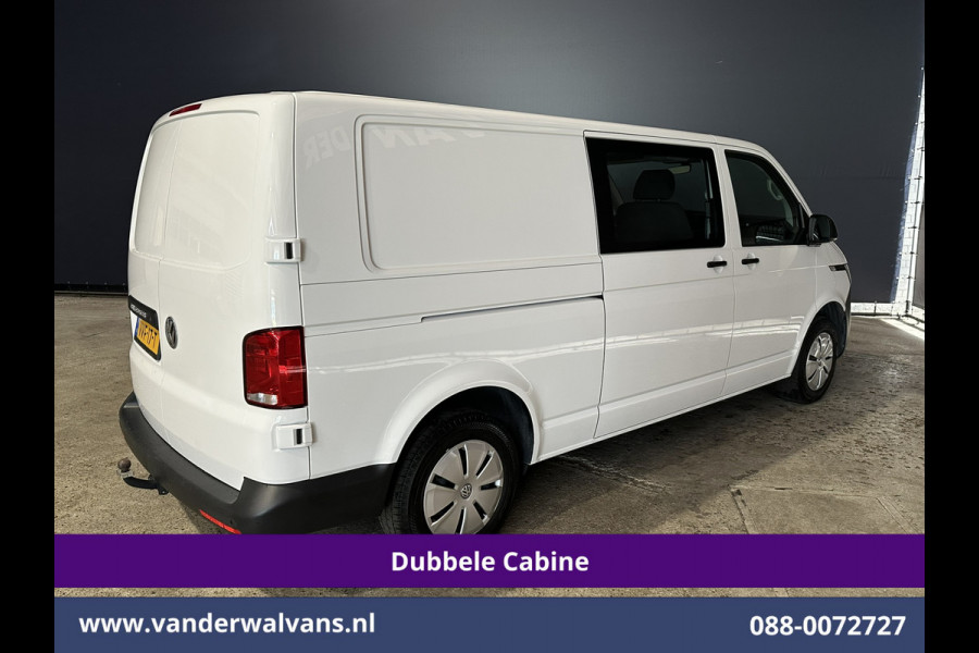 Volkswagen Transporter 2.0 TDI L2H1 Dubbele Cabine Euro6 Airco | 5-Zits | Navigatie | Trekhaak | Apple Carplay Android Auto, Cruisecontrol, Parkeersensoren