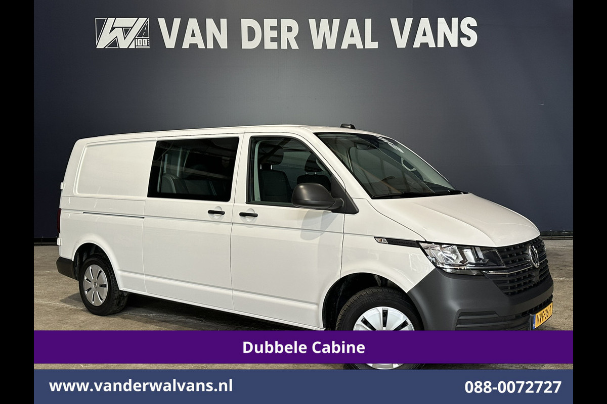 Volkswagen Transporter 2.0 TDI L2H1 Dubbele Cabine Euro6 Airco | 5-Zits | Navigatie | Trekhaak | Apple Carplay Android Auto, Cruisecontrol, Parkeersensoren