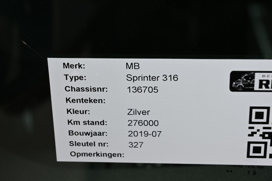 Mercedes-Benz Sprinter 316 CDI L2H1 MBUX met navigatie en camera, Trekhaak, Standkachel