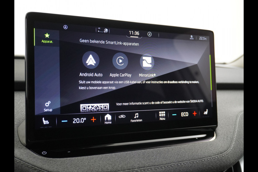 Škoda ENYAQ iV 60 180PK Memory Warmetpomp Stoel+Stuurverwarming Apple Carplay/Androd Auto Navi Ecc Adap.Cruise Control 360°Camera Pdc Lmv 20" L File assistent Dab Elek.Achterklep Keyless advanced Bluetooth Rijstrooksensor Connected services 1.000KG trekgewicht 1e Eigenaar Origineel Nederlandse Auto Nieuwprijs €47.965!