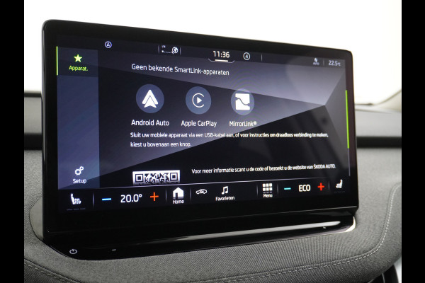 Škoda ENYAQ iV 60 180PK Memory Warmetpomp Stoel+Stuurverwarming Apple Carplay/Androd Auto Navi Ecc Adap.Cruise Control 360°Camera Pdc Lmv 20" L File assistent Dab Elek.Achterklep Keyless advanced Bluetooth Rijstrooksensor Connected services 1.000KG trekgewicht 1e Eigenaar Origineel Nederlandse Auto Nieuwprijs €47.965!