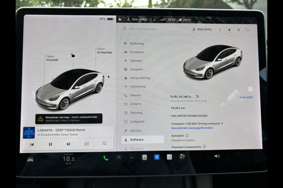 Tesla Model 3 Standard RWD Plus 60 kWh | LFP-accu | Facelift model | Elektrische kofferbak | 19-inch velgen | Panoramadak | Autopilot | Performance spoiler | Rijklaar met 12 maanden BOVAG-garantie
