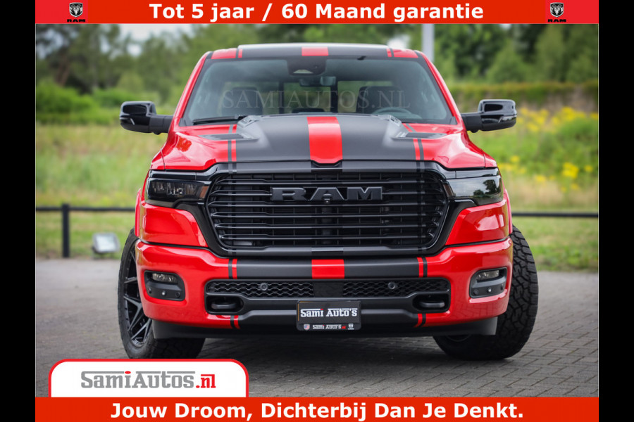 Dodge Ram 1500 Night Premium | RED DEVIL | Full Option | De Meest Luxe Pick-Up in zijn Klasse | Comfortabele Dubbele Cabine met Royale 5 Zitplaatsen | BPM vrij | Nu Leverbaar uit Voorraad | Voorraad Nr 2226 - 4993