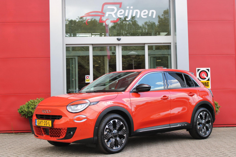 Fiat 600 1.2 110PK Hybrid LA PRIMA | NAVIGATIE | LEDEREN BEKLEDING | ELEKTRISCH BEDIENBARE BESTUURDERSSTOEL MET MASSAGE FUNCTIE | VOORSTOELEN VERWARMD | KEYLESS ENTRY | ADAPTIVE CRUISE CONTROL | SCHAKELFLIPPERS | APPLE CARPLAY | ACHTERUITRIJ CAMERA | DODEHOEKDETECTIE | DAB+ RADIO | DRAADLOOS LADEN |