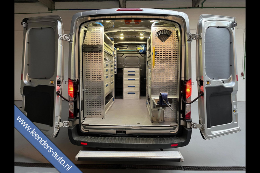 Ford Transit Servicewagen 350 2.0 TDCI euro6 L2H2 Trend 3Persoons Sortimo inrichting Airco Camera Grijs metallic RIJKLAARPRIJS!