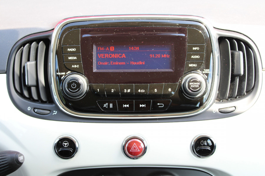 Fiat 500C 1.2 Popstar Cabrio | 15" Alu Velgen | USB/Aux aansluiting | Stuurwielbediening Alarm systeem