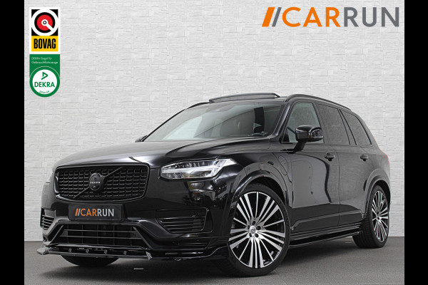 Volvo XC90 T8 R 455PK Long Range Ultimate Dark | Luchtvering | Bowers & Wilkins | 360 Camera | Panorama | Pilot-Assist | R-Design | ACC | Stoelventilatie | Trekhaak | Head-Up | Keyless-Entry | Sportstoelen | Memory | Standkachel | Stuurverwarming | Full-LED | Zonwering | BLIS | Carplay |