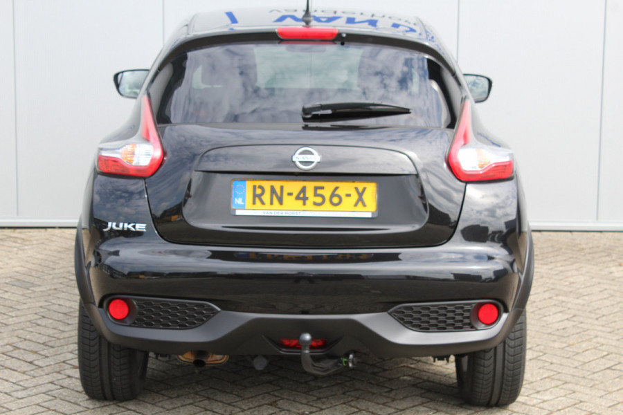 Nissan Juke 1.2-116pk DIG-T S/S Acenta. Zeer nette en goed onderhouden hoogzitter ! Autm. airco, camera, trekhaak, LM wielen, airco, cruise control, navigatie, telefoonvoorb., All season banden, privacy glass etc