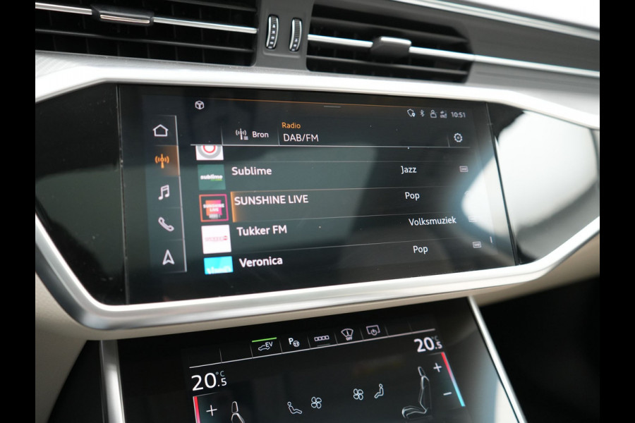 Audi A6 Avant 50 TFSI Quattro Design Plug In Hybrid 300pk Dealer O.H PHEV | Panodak | Head Up | Adaptive Cruise | 360 Camera | Bang&olufsen | Lederen Sportstoelen Memory & Verwarmd | Navigatie | Virtual | DAB |