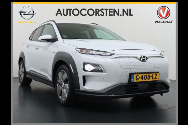 Hyundai Kona EV 64kWh 204pk Premium Leer Head-Up Display Apple Carplay Android Navi Camera Elektr.Stoelen+Verwarmd Adaptive Cruise/Stop&Go Ze Pdc Subwoofer Bluetooth Dodehoek detector Privacy Glas Rijstrooksensor