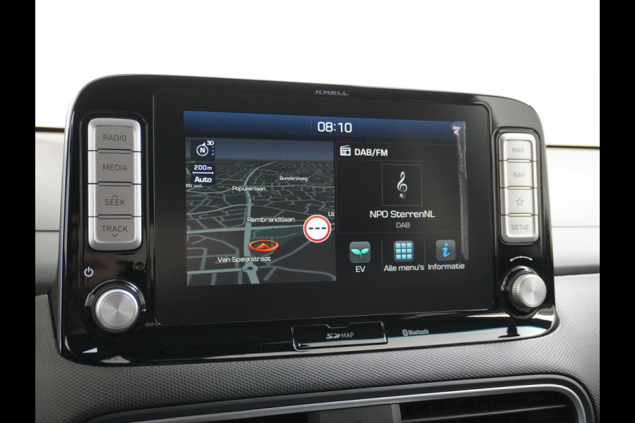 Hyundai Kona EV 64kWh 204pk Premium Leer Head-Up Display Apple Carplay Android Navi Camera Elektr.Stoelen+Verwarmd Adaptive Cruise/Stop&Go Ze Pdc Subwoofer Bluetooth Dodehoek detector Privacy Glas Rijstrooksensor