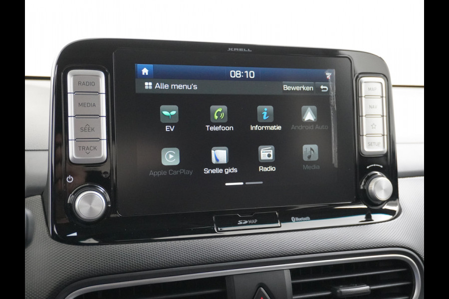 Hyundai Kona EV 64kWh 204pk Premium Leer Head-Up Display Apple Carplay Android Navi Camera Elektr.Stoelen+Verwarmd Adaptive Cruise/Stop&Go Ze Pdc Subwoofer Bluetooth Dodehoek detector Privacy Glas Rijstrooksensor