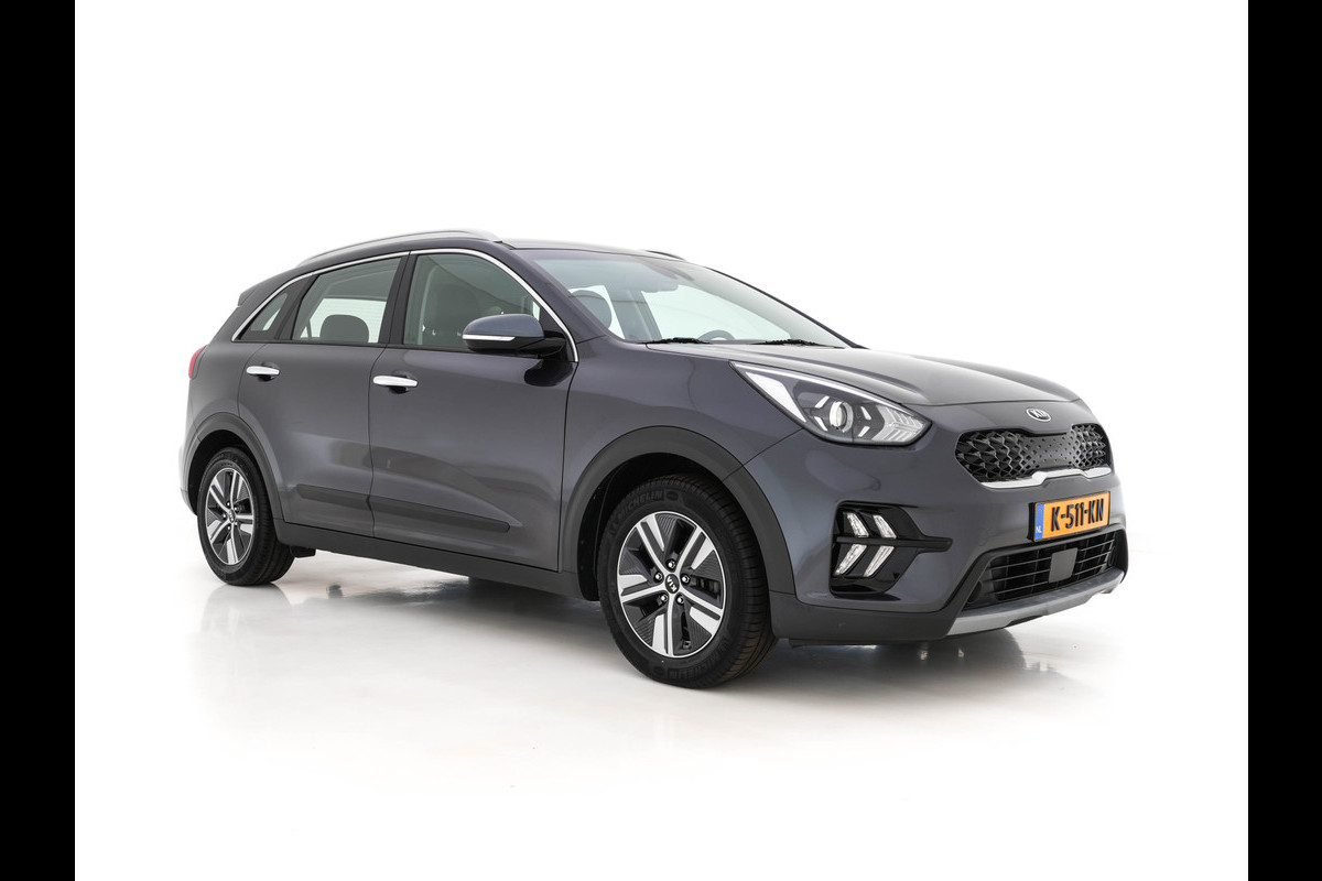Kia Niro 1.6 GDi Hybrid DynamicLine (INCL-BTW) Aut. *ADAPTIVE-CRUISE | LEATHER-FABRIC | NAVI-FULLMAP | HEATED-COMFORTSEATS | CAMERA | DAB+ | KEYLESS | ECC | DIGI-COCKPIT | SHIFT-PADDLES | LANE-ASSIST | PDC | TOWBAR | 16''ALU*
