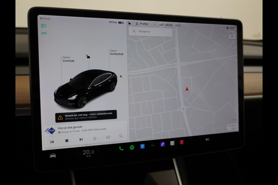 Tesla Model 3 RWD SR+ 60kWh 325PK TREKHAAK FSD 3-Computer 18" AutoPilot Leder PanoDak Adaptive-Cruise Lmv Camera's Elektr.-Stuur+Stoelen+Spieg Navi LED Comfortstoelen ACC DAB Voorverwarmen interieur via App Keyless via Telefoonsleutel One-Pedal-Drive 1.000KG Trekgewicht! Origineel Nederlandse auto tot 11kw laden thuis! 1.584kg licht! Accu Garantie tot 29-06-2028/160.000km